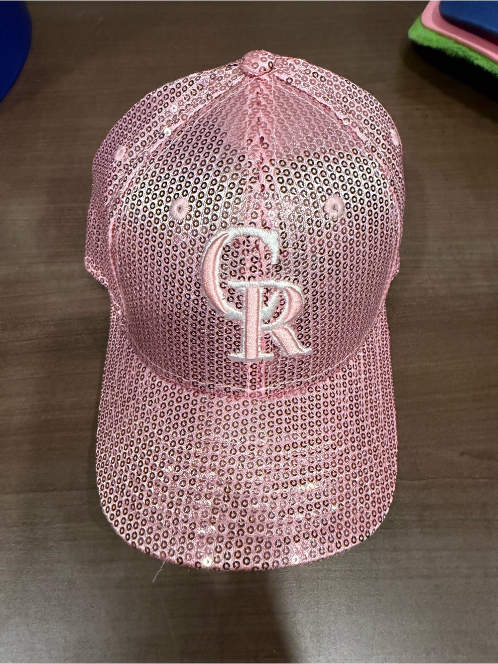 New Era Pink Sequin Kids Cap with Embroidered CR Logo